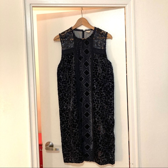 LUCKY BRAND dark blue velvet and sequin sheath - Picture 2 of 7